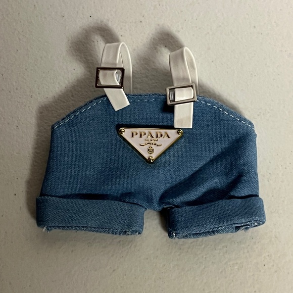 Labubu Designer Overalls Sneakers Bucket Hat 3 Piece Outfit Blue Suspenders Shoe - Picture 7 of 13